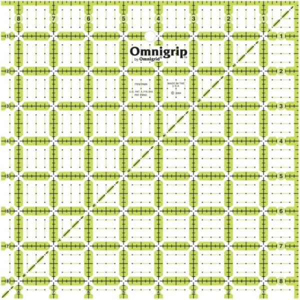 Omnigrip By Omnigrid Non-Slip Quilter's Ruler 8.5"X8.5" 3 Omnigrip By Omnigrid Non-Slip Quilter's Ruler 8.5"X8.5"