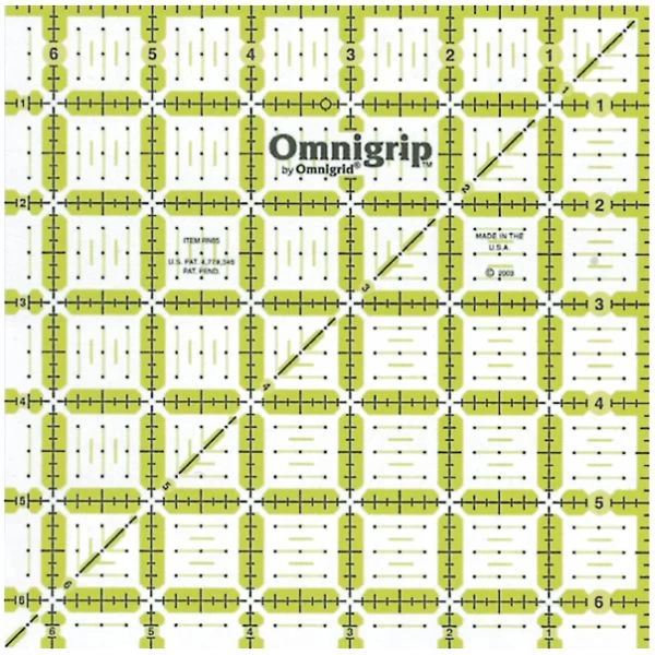 Omnigrip By Omnigrid Non-Slip Quilter's Ruler 6.5"X6.5" 3 Omnigrip By Omnigrid Non-Slip Quilter's Ruler 6.5"X6.5"