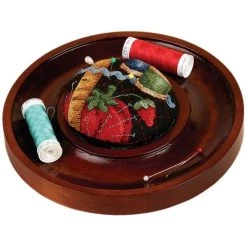 Sudberry House Mahogany Round Pincushion Tray 7" -Sewing And Knitting 1fd90d175ae0b3301a0880d67149aebf05