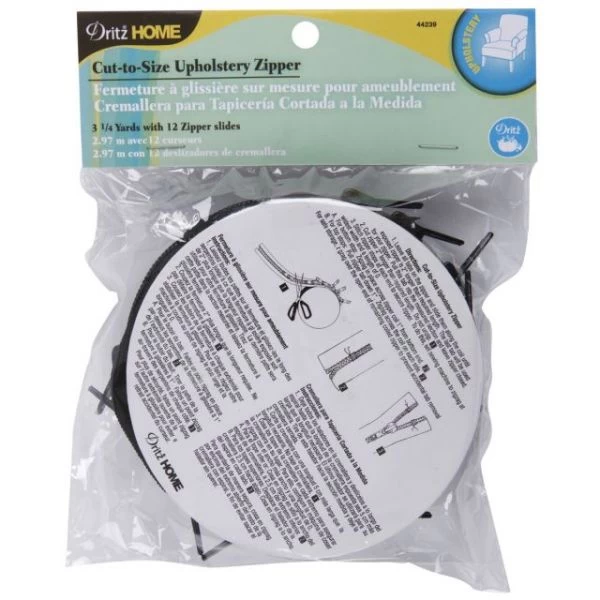 Dritz Home Cut-To-Size Nylon Zipper 3.25yd 3 Dritz Home Cut-To-Size Nylon Zipper 3.25yd