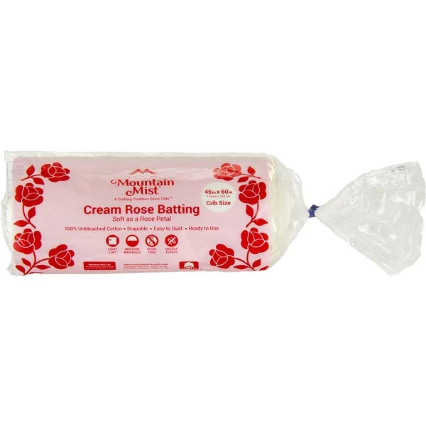 Mountain Mist Cream Rose Cotton Needlepunch Batting 3 Mountain Mist Cream Rose Cotton Needlepunch Batting