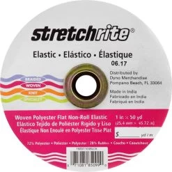 Stretchrite Flat Non-Roll Polyester Woven Elastic 1"X50yd -Sewing And Knitting 8e2f0bc202bf94092f451290b3644c31ef