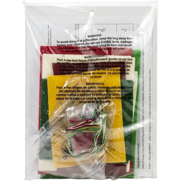 Bucilla Felt Pillow Applique Kit 10" Square 4 Bucilla Felt Pillow Applique Kit 10" Square - Image 2