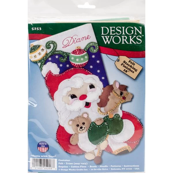 Design Works Felt Stocking Applique Kit 18" Long 3 Design Works Felt Stocking Applique Kit 18" Long