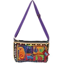 Laurel Burch Medium Crossbody Zipper Top 15"X10"