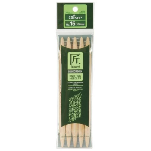 Takumi Bamboo Double Point Knitting Needles 7" 5/Pkg 3 Takumi Bamboo Double Point Knitting Needles 7" 5/Pkg