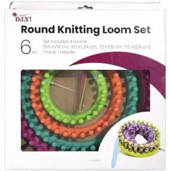 Cousin Easy Knitting Round Loom Kit 6/Pkg