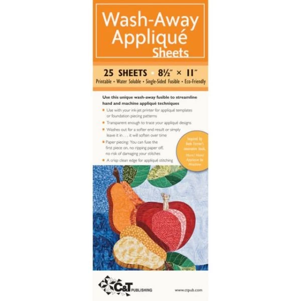 C&T Publishing Wash-Away Applique Sheets 15/Pkg 3 C&T Publishing Wash-Away Applique Sheets 15/Pkg