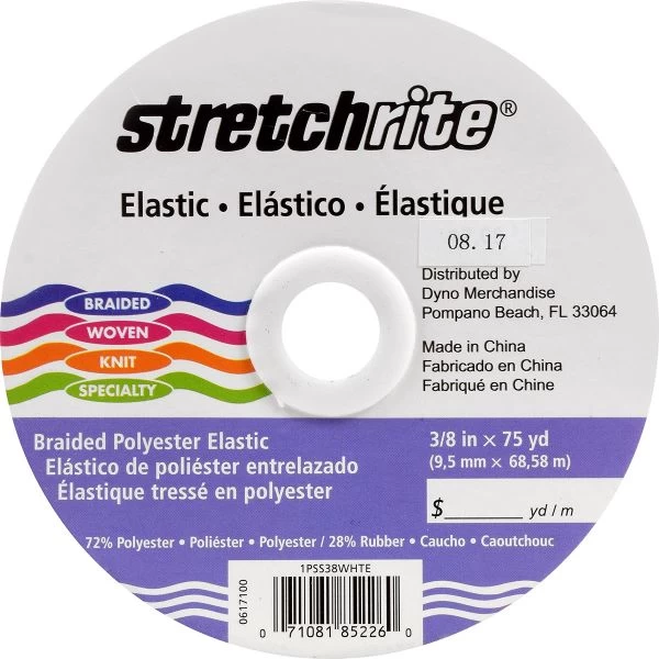 Stretchrite Braided Elastic .375"X75yd 3 Stretchrite Braided Elastic .375"X75yd